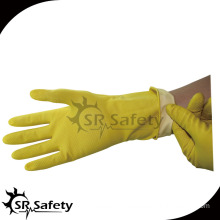 SRSAFETY yellow rubber latex long household washing gloves